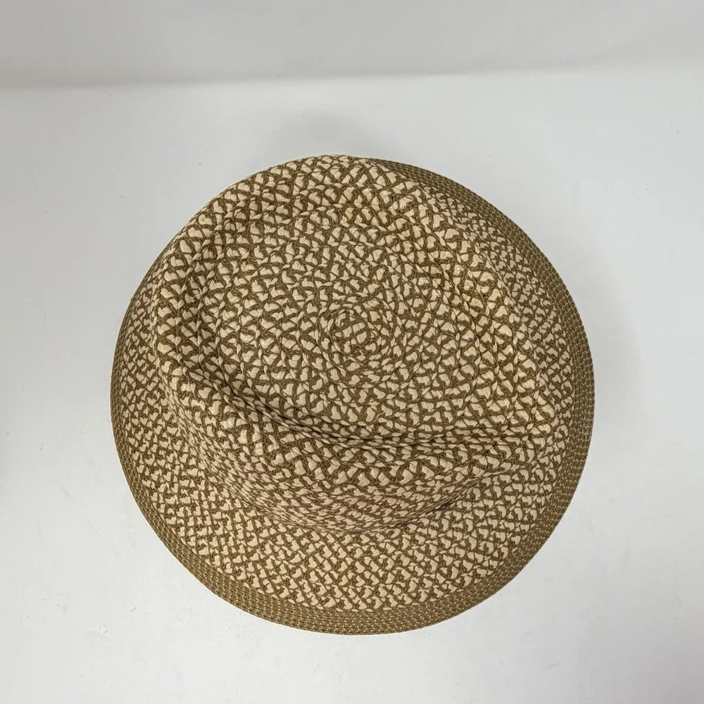 Authentic Eric Javits Woven Fedora Hat Beige UPF 50+ Packable Squishee - Picture 11 of 11